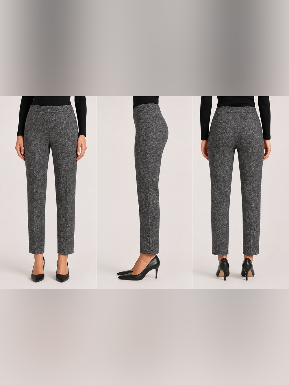Modo SoLo by We3 Gray Textured Ankle Pants Career Office Stretch Size 6